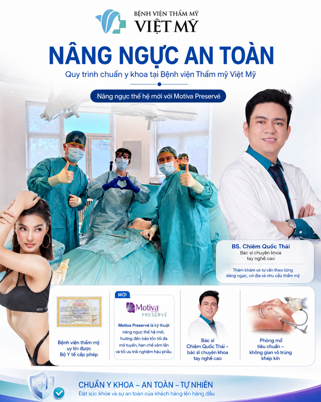 Nâng ngực có an toàn không tại bệnh viện thẩm mỹ uy tín