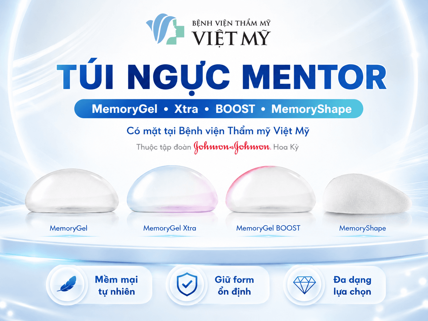 Túi nâng ngực Mentor – lựa chọn được sử dụng trong phẫu thuật nâng ngực