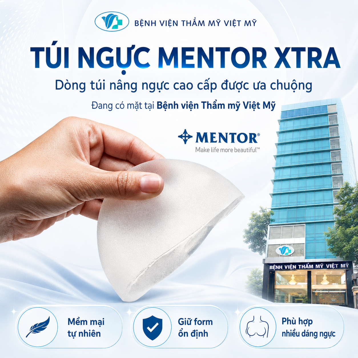 Khách hàng nâng ngực túi Mentor Xtra tại Bệnh viện Thẩm mỹ Việt Mỹ