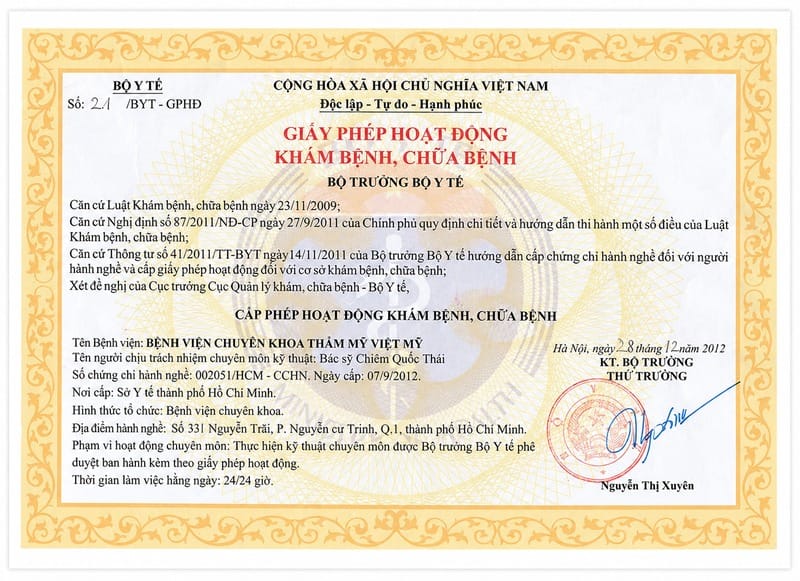 Giấy phép hoạt động